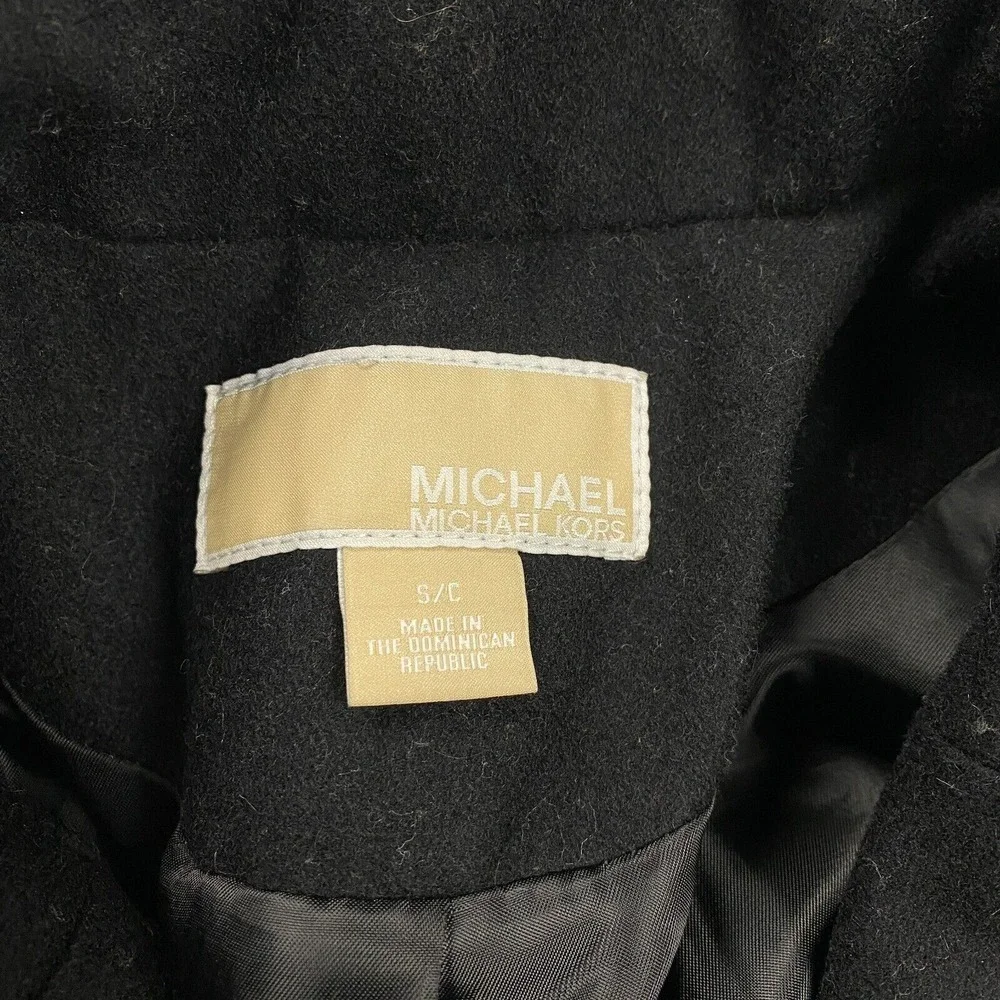 Michael Kors Pea Coat Women's Small Black Wool Blend Outerwear‎ Adults